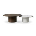 Vero Stuart Nesting Coffee Table Set - Mix Match - Large Wood Small Marble