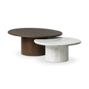 Vero Stuart Nesting Coffee Table Set - Mix Match - Large Wood Small Marble