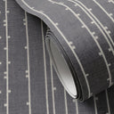 Lin Tic Wallpaper by FH Art Studio - Lin Tic Charcoal 52X152