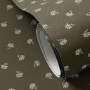 Aria Small Floral Wallpaper by Gold Rush Art Co - Small Floral Olive I Swatch - 12X8