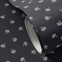 Aria Small Floral Wallpaper by Gold Rush Art Co - Small Floral Black I Swatch - 12X8