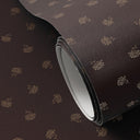 Aria Small Floral Wallpaper by Gold Rush Art Co - Small Floral Black Tan I Swatch - 12X8