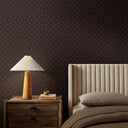 Aria Small Floral Wallpaper by Gold Rush Art Co - Small Floral Black Tan I Swatch - 12X8