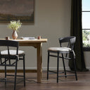 Evermore Buxton Bar Counter Stool - Counter Black Oak Savile Flax