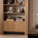 Camden Fisher Bookcase - Rustic Amber Oak Veneer