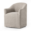 Luxe Cove Dining Chair With Casters - Heather Twill Stone