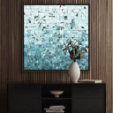 Verve Art Merida Azul by Douglas Galloway - 48X48 Black Maple Framed Canvas