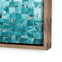 Verve Art Merida Azul by Douglas Galloway - 48X48 Rustic Walnut Framed Canvas