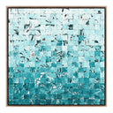 Verve Art Merida Azul by Douglas Galloway - 40X40 Rustic Walnut Framed Canvas