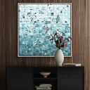 Verve Art Merida Azul by Douglas Galloway - 48X48 White Maple Framed Canvas