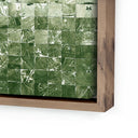 Luxe Merida Verde by Douglas Galloway - 40X40 Rustic Walnut Framed Canvas