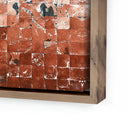 Aetheria Merida Terracota by Douglas Galloway - 40X40 Rustic Walnut Framed Canvas