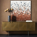 Aetheria Merida Terracota by Douglas Galloway - 48X48 Rustic Walnut Framed Canvas