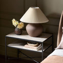 Stylish Parma Table Lamp - Pleated Ivory Linen