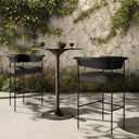 Aurelia Carrie Outdoor Stool - Bar Faux Black Hyacinth
