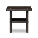 Luxe Haven Zeno End Table - Cracked Smoked Black Veneer
