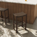Verano Savio Outdoor Bar Counter Stool - Bar Dark Textured Woven