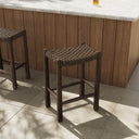 Verano Savio Outdoor Bar Counter Stool - Counter Dark Textured Woven