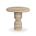 Aventine Figueroa End Table - Light Beige Travertine