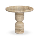 Aventine Figueroa End Table - Light Beige Travertine