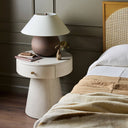 Opulent Chiro Nightstand - Ivory Painted Linen