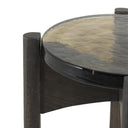 Aveline Relo End Table - Olive Cast Glass