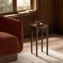 Pivot Relo End Table - Olive Cast Glass
