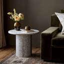 Aveline Stuart End Table - White Calacatta Marble