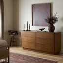 Luminara Paden 6 Drawer Dresser - Seasoned Brown Acacia