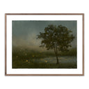 Aurelia Firefly Field by Lina Gordievsky - 48X37 Rustic Walnut