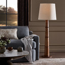 Luxe Nerissa Floor Lamp - Warm Brown Oak