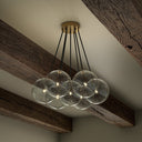Modern Cloud 7 Globe Chandelier - Burnished Brass