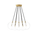 Modern Cloud 7 Globe Chandelier - Burnished Brass