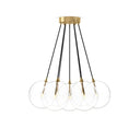 Modern Cloud 7 Globe Chandelier - Burnished Brass