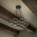 Modern Cloud 7 Globe Chandelier - Black Gunmetal