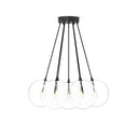 Modern Cloud 7 Globe Chandelier - Black Gunmetal