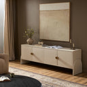 Valentina Cressida Media Console - Ivory Painted Linen