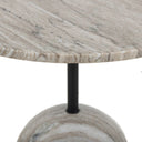 Solara Viola End Table - Antique White Marble
