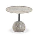 Solara Viola End Table - Antique White Marble