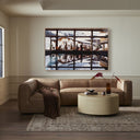 Verity by Slim Aarons - Gasthof Post Pool - 72X48 Rustic Walnut