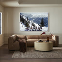 Alpine Elegance Lounging In Gstaad by Slim Aarons - 72X48 White Maple