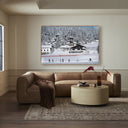 Iconic Skiing In Seefeld by Slim Aarons - 72X48 Rustic Walnut