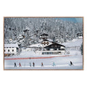 Iconic Skiing In Seefeld by Slim Aarons - 72X48 Rustic Walnut