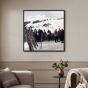 Opulent Lech Ice Bar II by Slim Aarons - 48X48 Black Maple