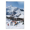 Alpine Adventure Zermatt Skiing II by Slim Aarons - 24X36 White Maple
