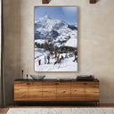 Alpine Adventure Zermatt Skiing II by Slim Aarons - 48X72 Rustic Walnut