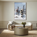 Aetherial On The Slopes Of Sugarbush by Slim Aarons - 48X72 Rustic Walnut