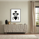 Celeste Collection Woodblock Floral I by Roseanne Kenny - 30X40 Black Maple