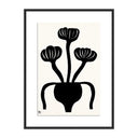 Celeste Collection Woodblock Floral I by Roseanne Kenny - 24X32 Black Maple