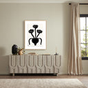 Celeste Collection Woodblock Floral I by Roseanne Kenny - 30X40 White Oak